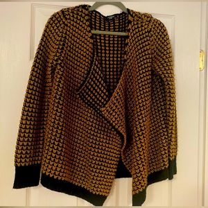 brown and black cardigan sweater